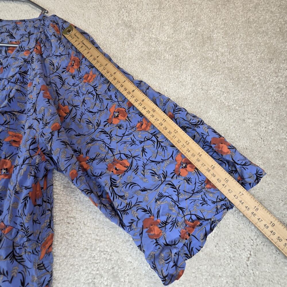 Free People Boho Mini Dress Women's Size L Blue Lined Pockets - Picture 9 of 10